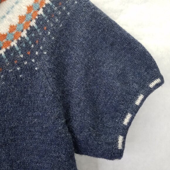 Mossimo Supply Co Sweater Dress Women L Blue Nordic Knit Wool Blend Hoodie Tunic - Picture 3 of 14